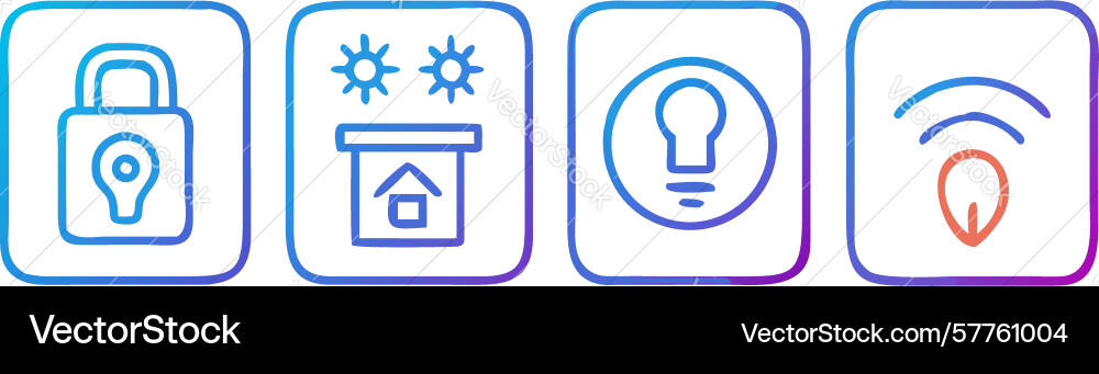 Smart home security and automation features icons vector image