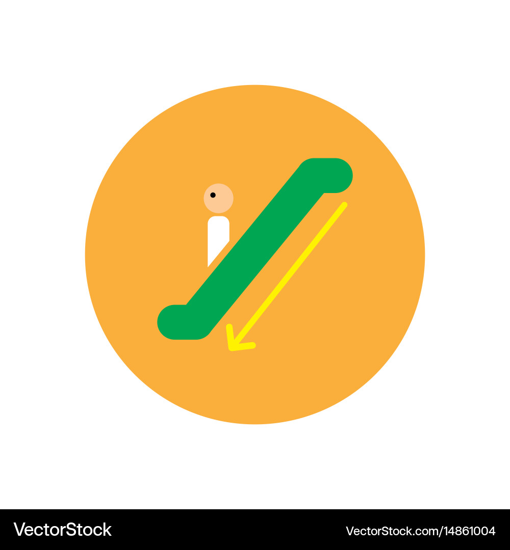 Stylish icon in color circle escalator down Vector Image