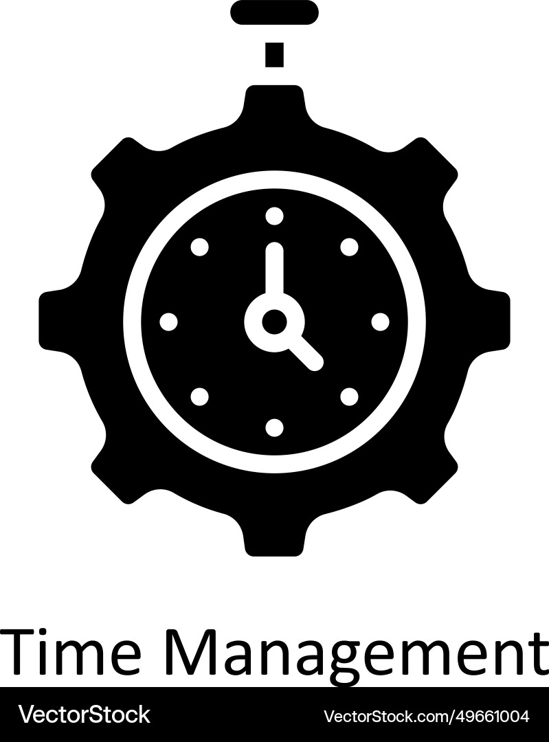 Time management solid icon design vector image