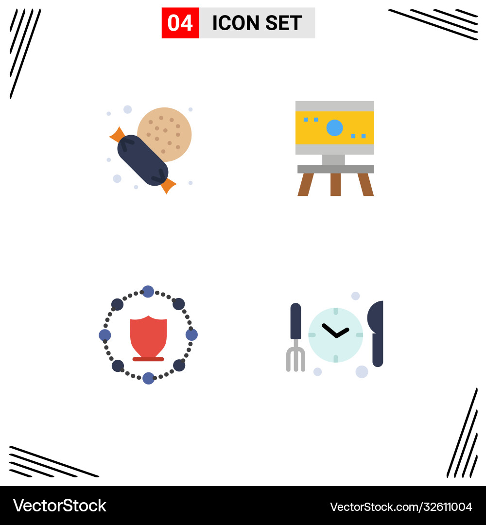 User interface pack 4 basic flat icons Vector Image