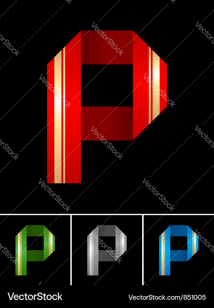 Abc font from coloured set paper ribbon-latin Vector Image