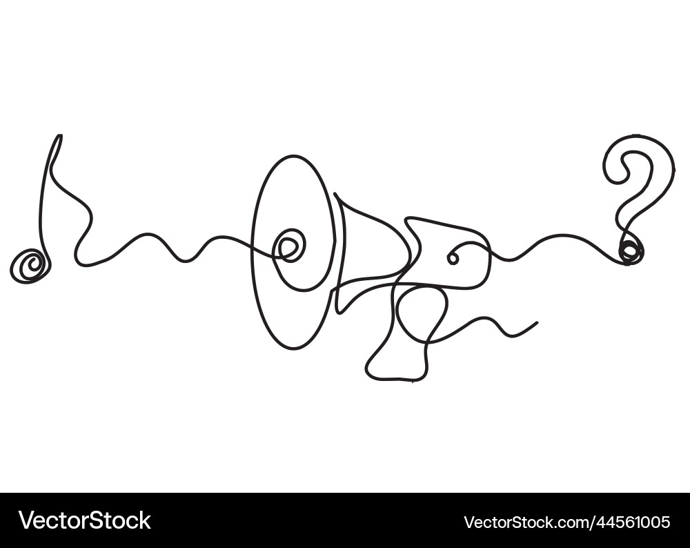 Abstract megaphone with question mark vector image