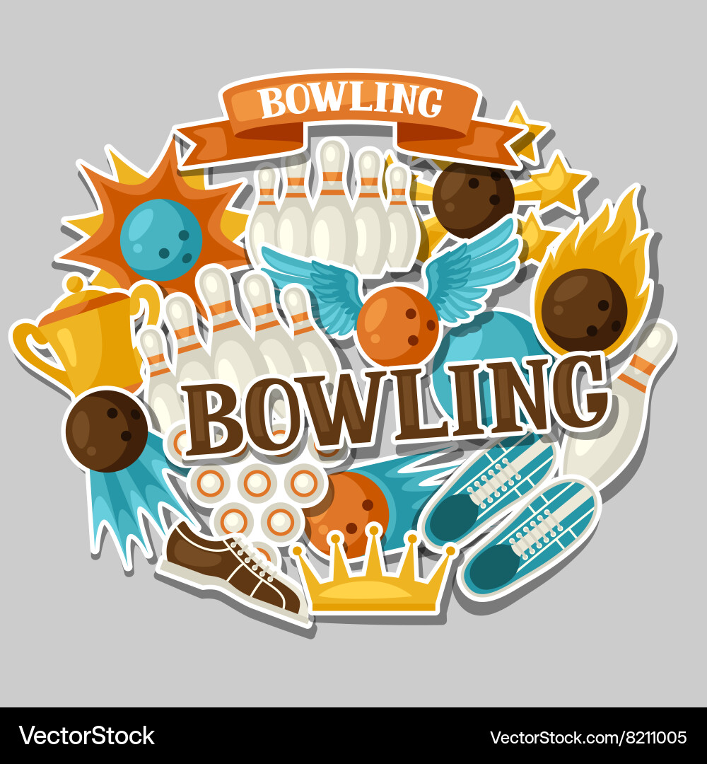 Background with bowling items image vector image