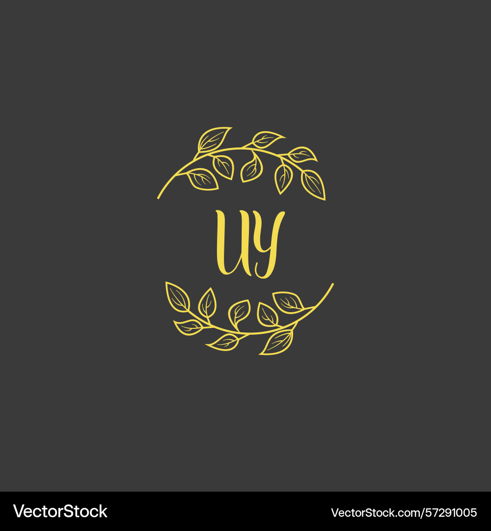 Botanical monogram logos with initial uy Botanical monogram logos with initial uy vector image