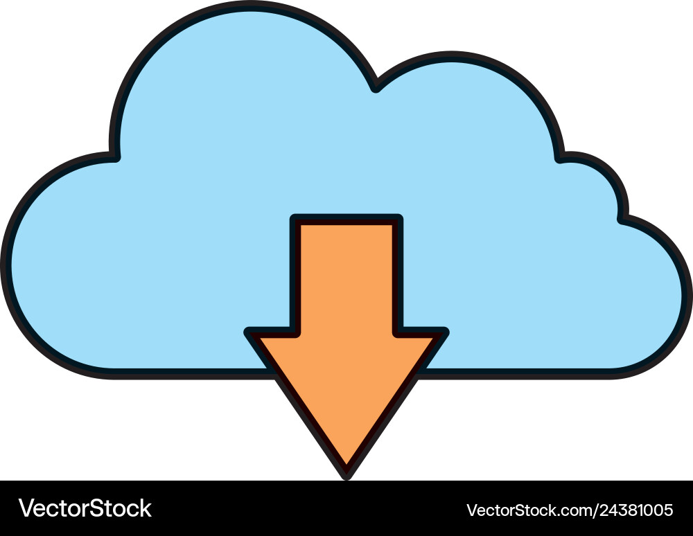 Cloud computing server with arrow download Cloud computing server with arrow download vector image