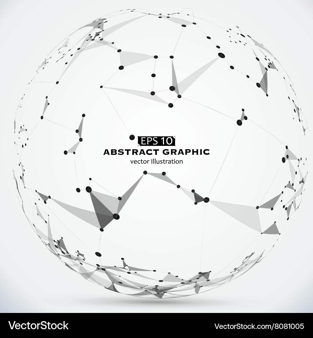 Dot line and surface consisting of abstract vector image