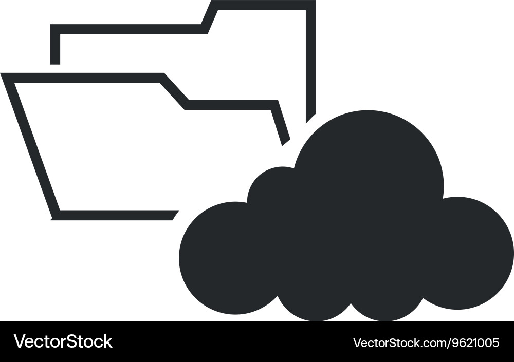 File folder and cloud icon vector image