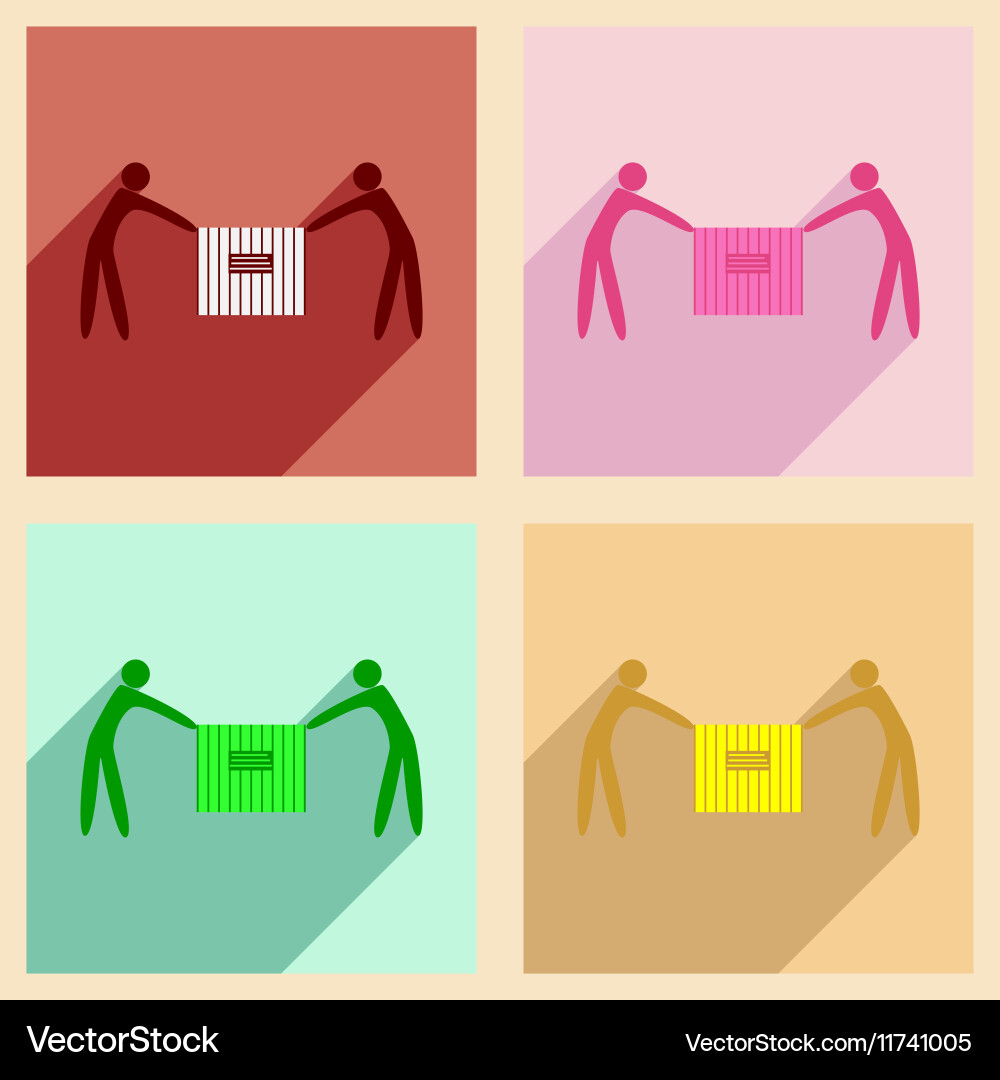 Flat with shadow concept and mobile application vector image