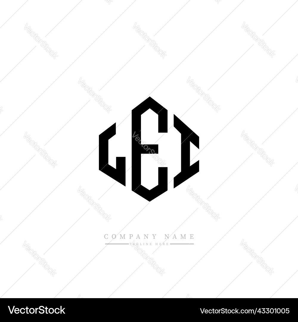 Lei letter logo design with polygon shape Vector Image