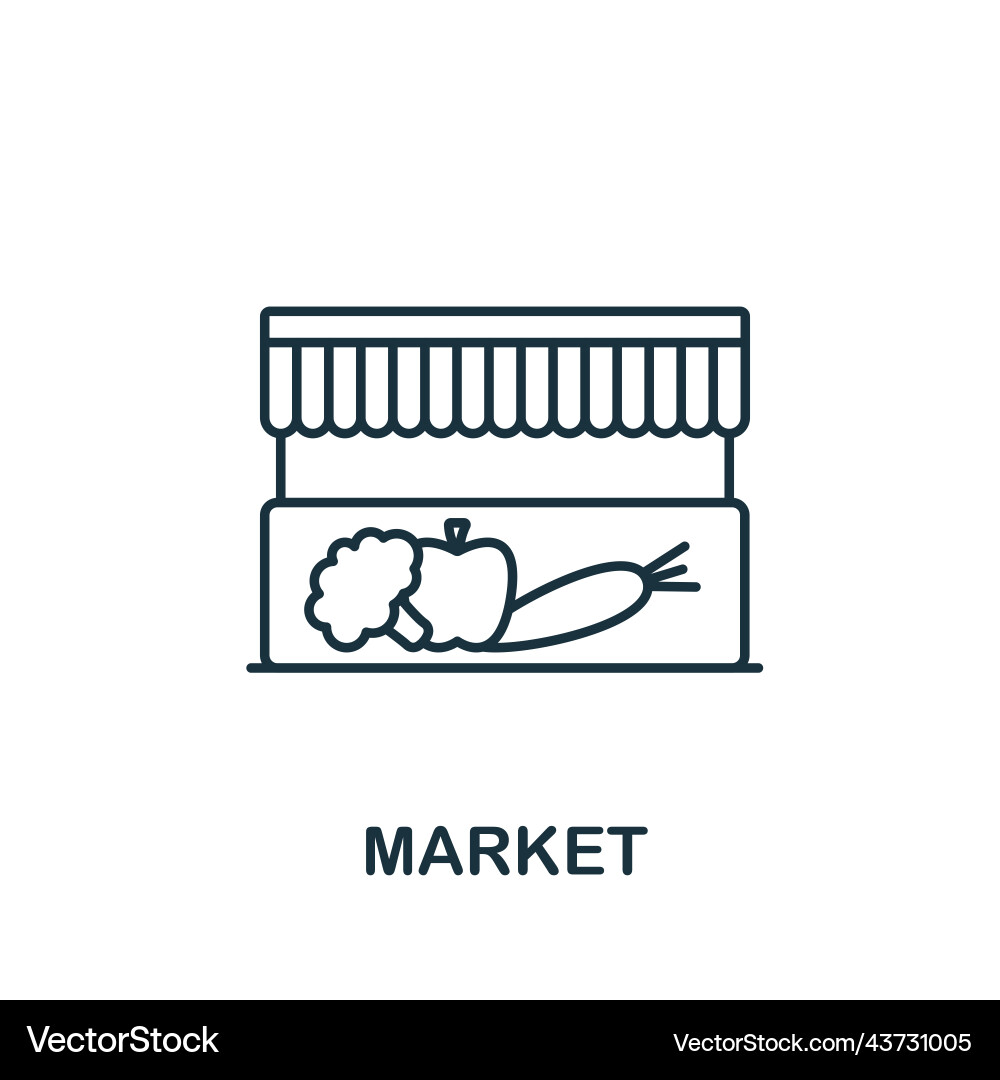 Market icon line simple for templates web Vector Image