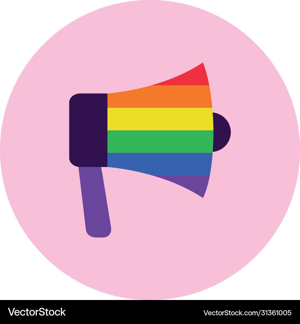 Megaphone mit Stolz Flagge Design Block Stil vektorbild