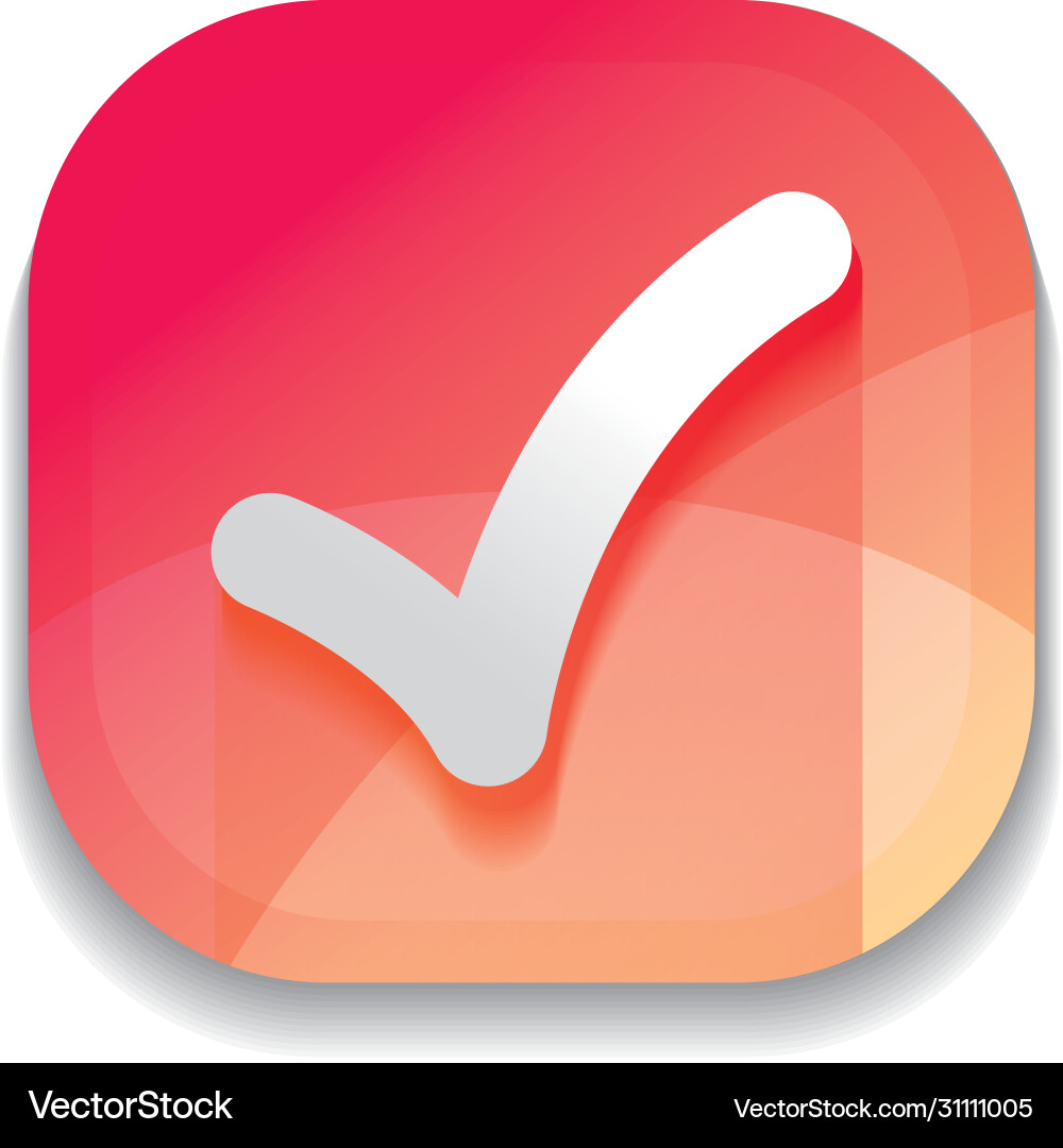 Mobile app buttons concept check mark icon vector image