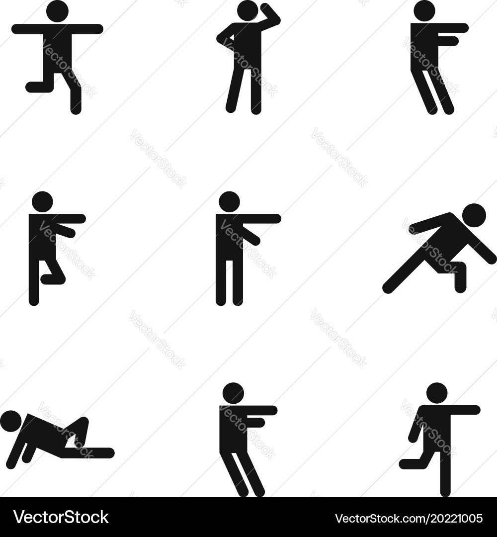 Motor activity icons set simple style Vector Image