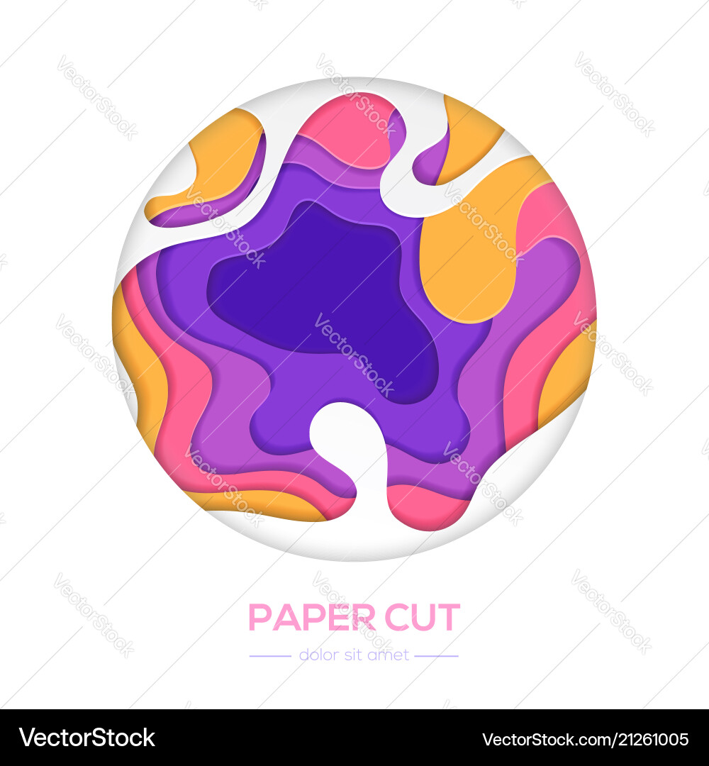 Multicolored abstract layout - paper cut vector image