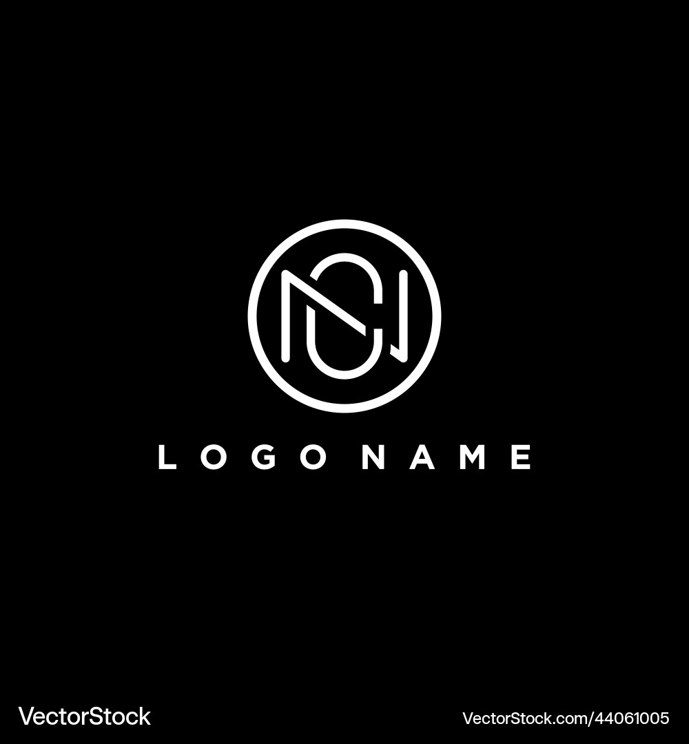 Nc or cn abstract initial letter linked circle Vector Image