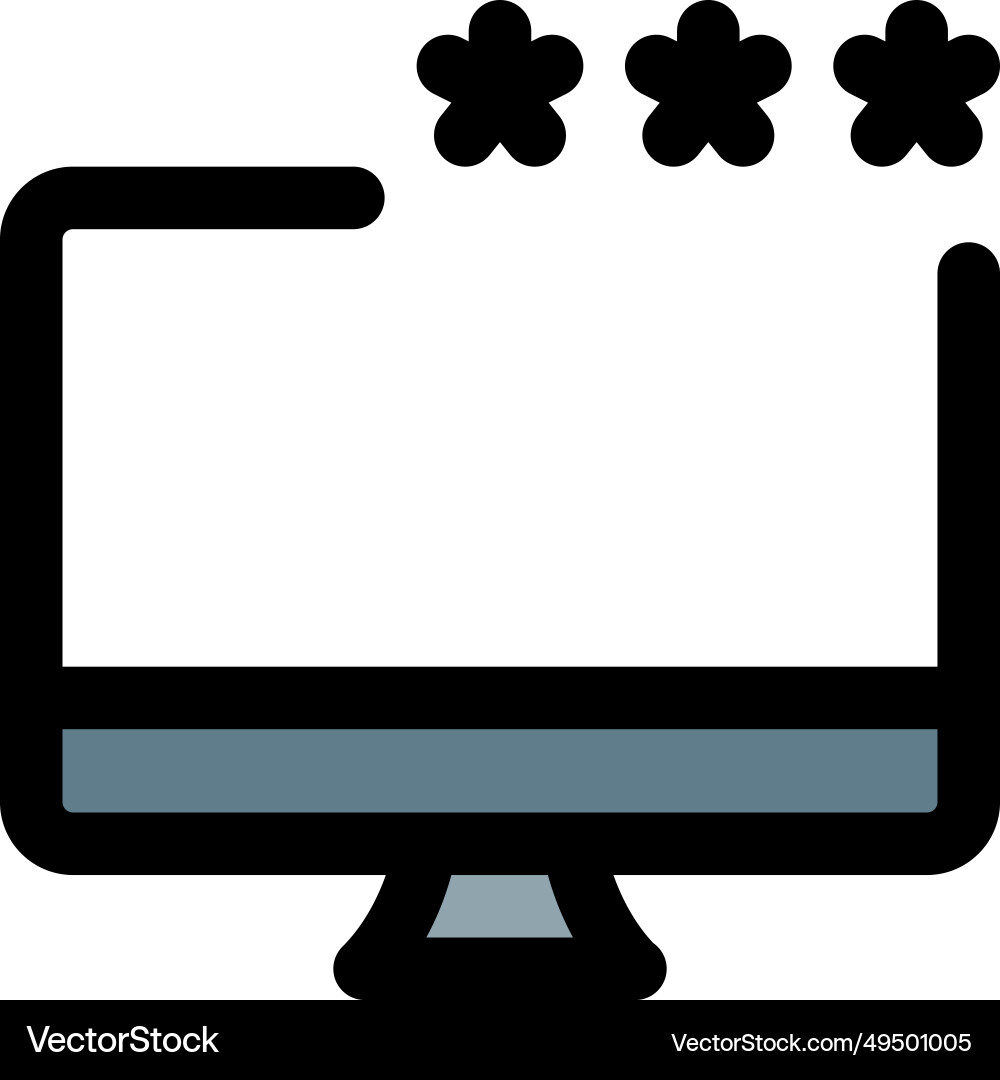 Required code for accessing desktop or account vector image