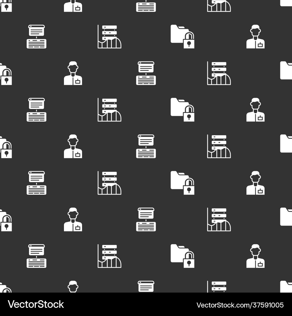 Set folder and lock analyst engineer server Set folder and lock analyst engineer server vector image