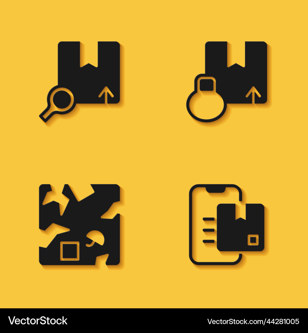 Set search package document tracking marker Set search package document tracking marker vector image