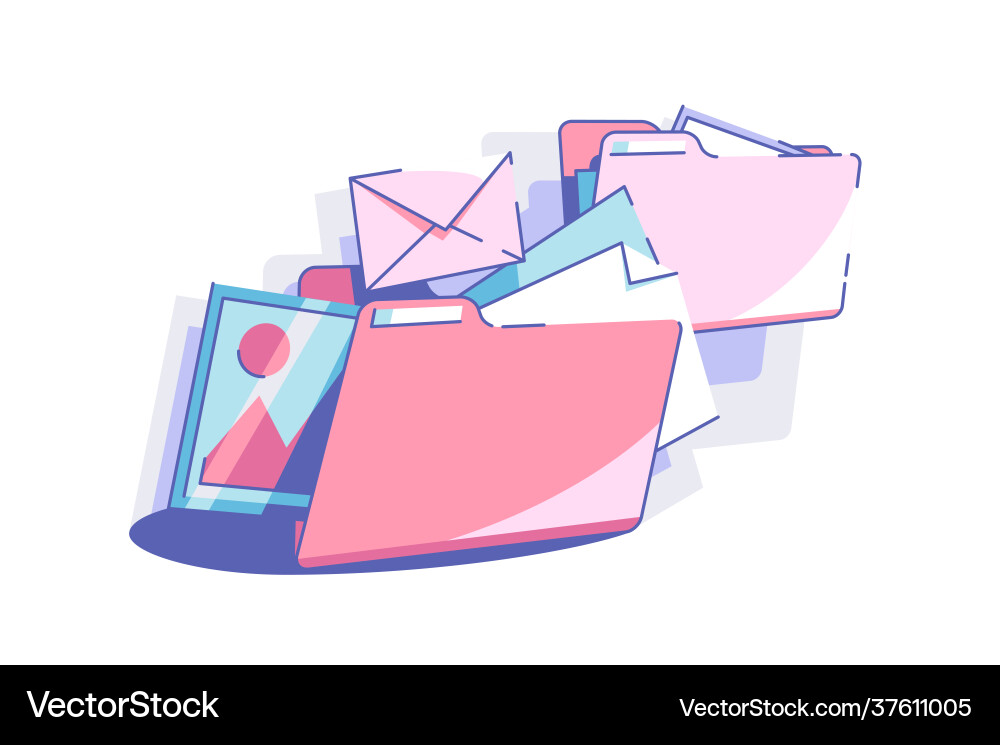 Sort out files to folders vector image