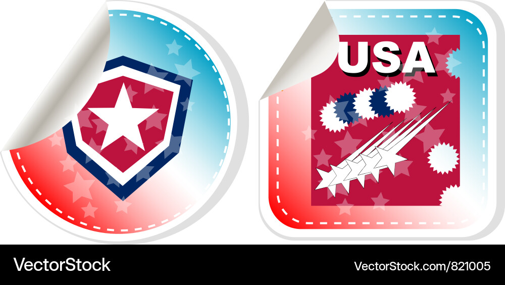 Stickers label set made in usa Vector Image