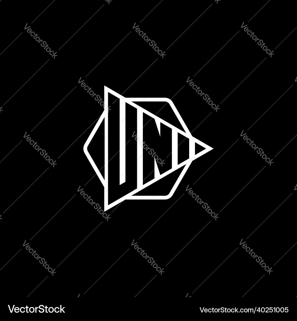 Un logo monogram triangle play button Un logo monogram triangle play button Vector Image