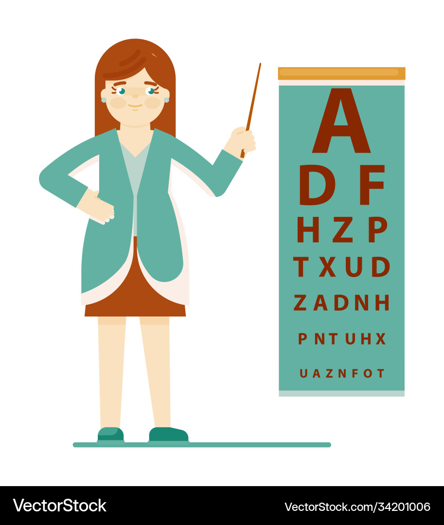 Arzt-Ophthalmologe in der Testkarte isoliert Arzt-Ophthalmologe in der Testkarte isoliert vektorbild
