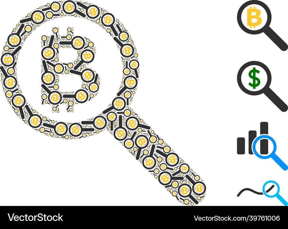 Bitcoin audit icon recursion collage Bitcoin audit icon recursion collage vector image
