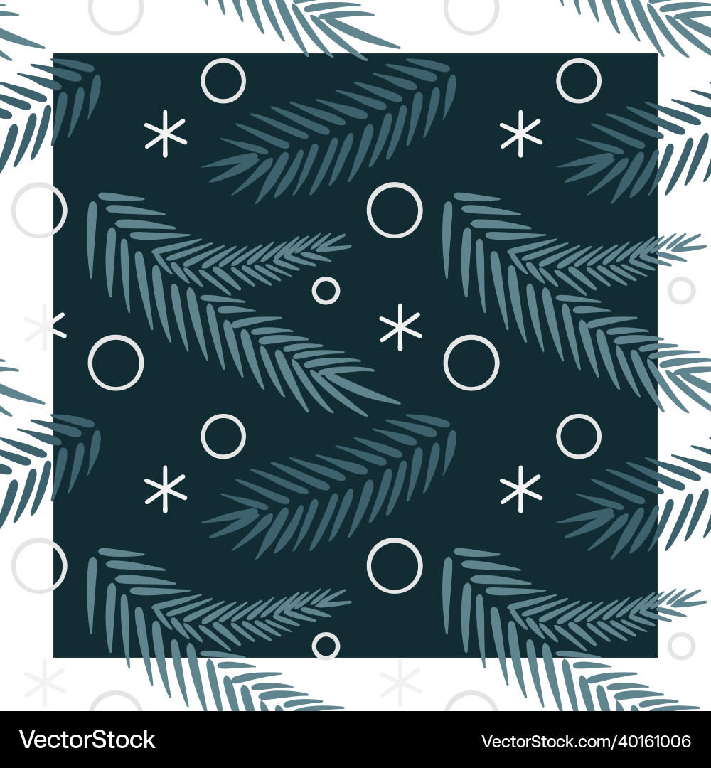 Christmas pattern with tree branches Vector Image