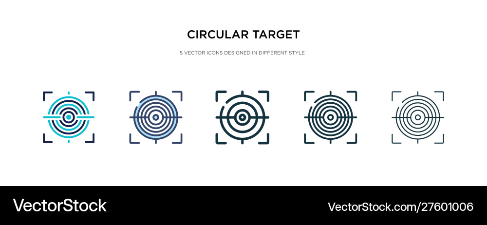 Circular target icon in different style two Circular target icon in different style two vector image