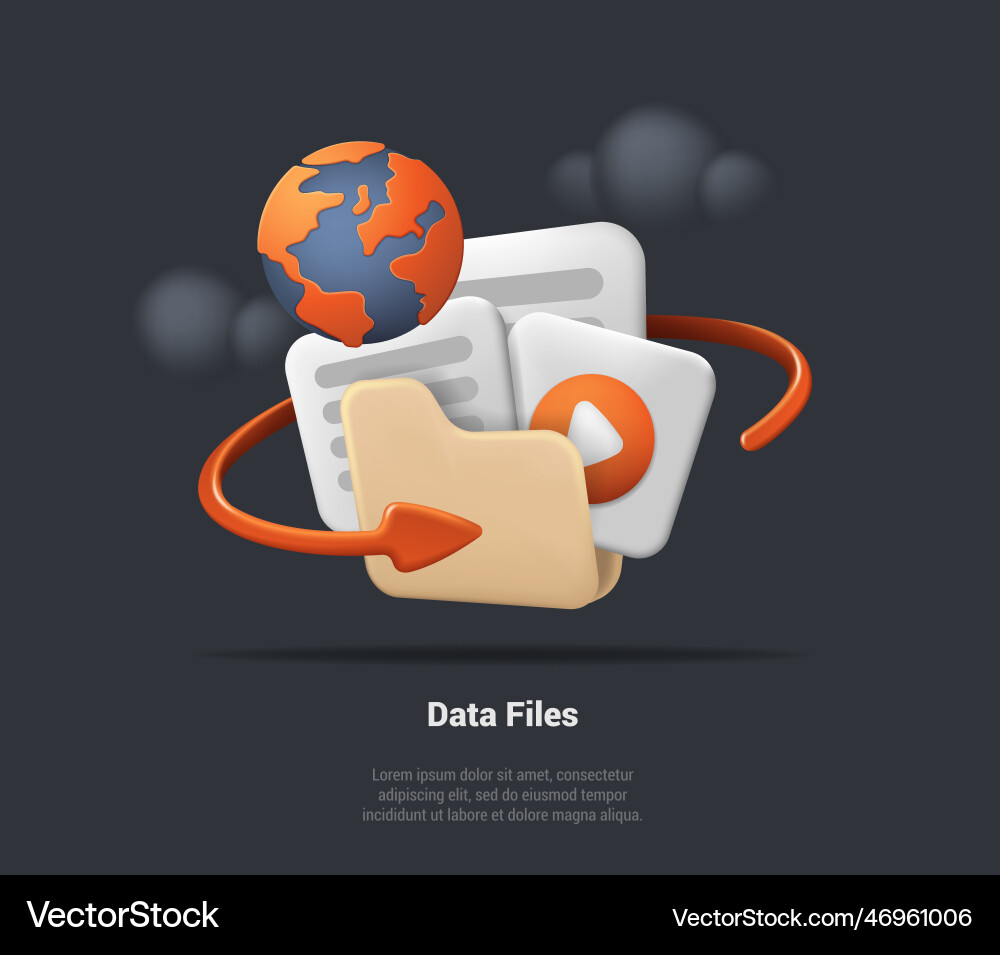 Data files folder and paper for management file Data files folder and paper for management file vector image