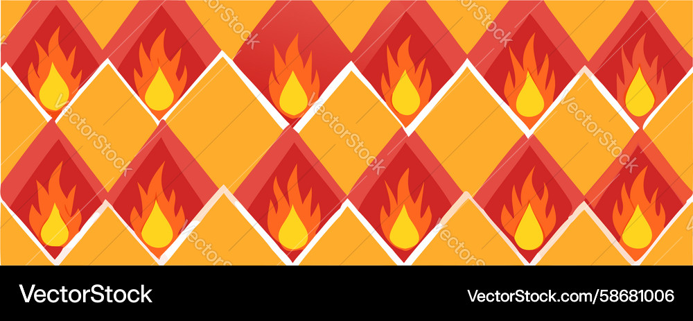 Dynamic flame pattern with geometric diamonds Vector Image