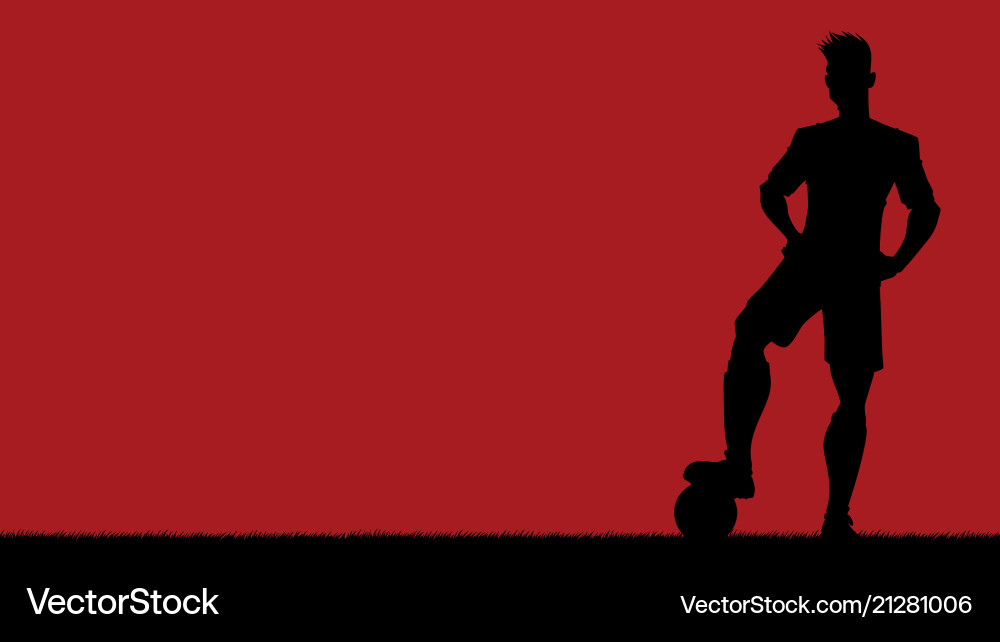 Football player silhouette background vector image