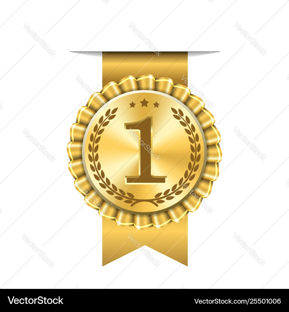 Gold Award Ribbon - First Place Royalty Free Vector Image