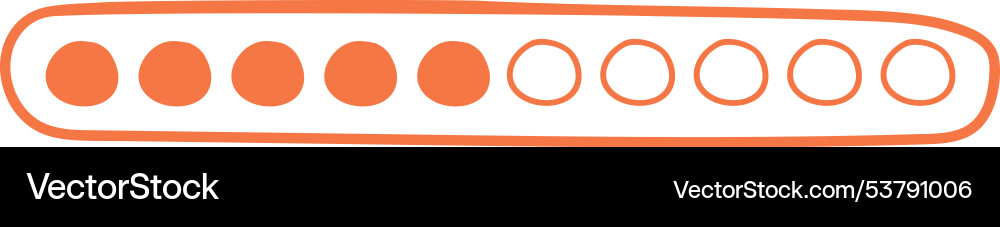 Handdrawn loading bar progress indicator vector image