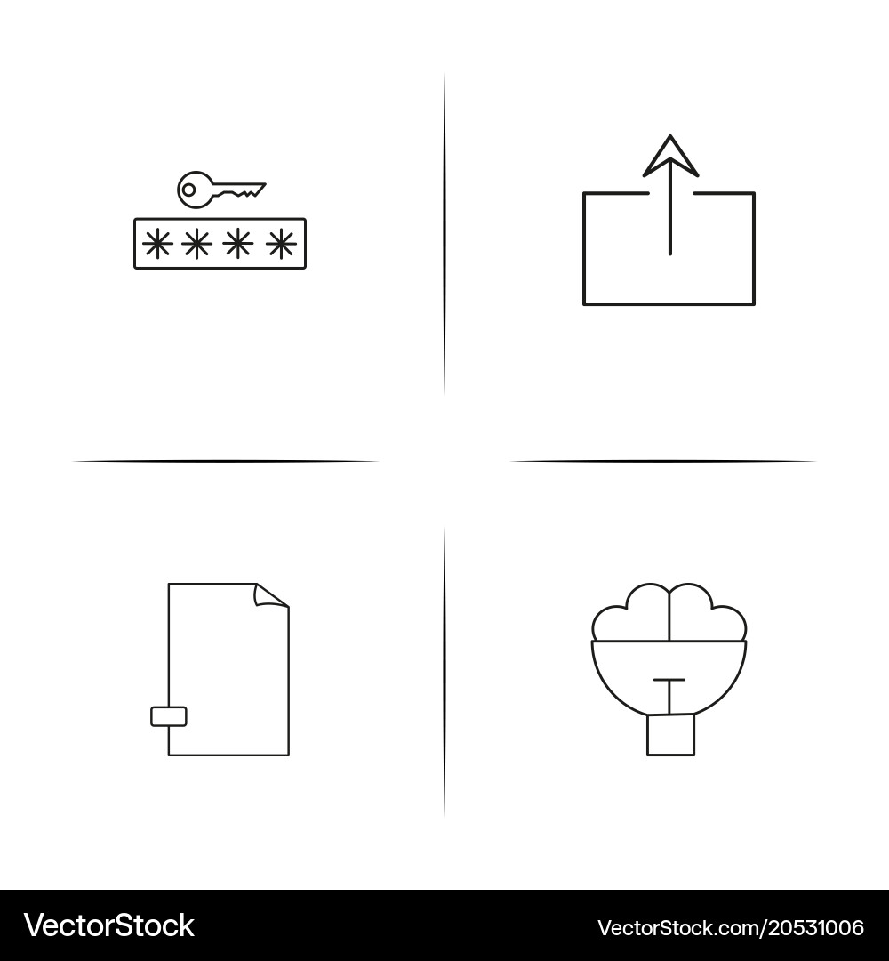 Internet technologies simple linear icons set Vector Image