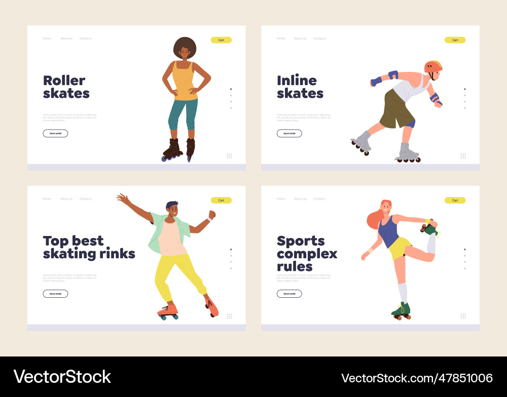 Isolated set landing page design template Isolated set landing page design template vector image