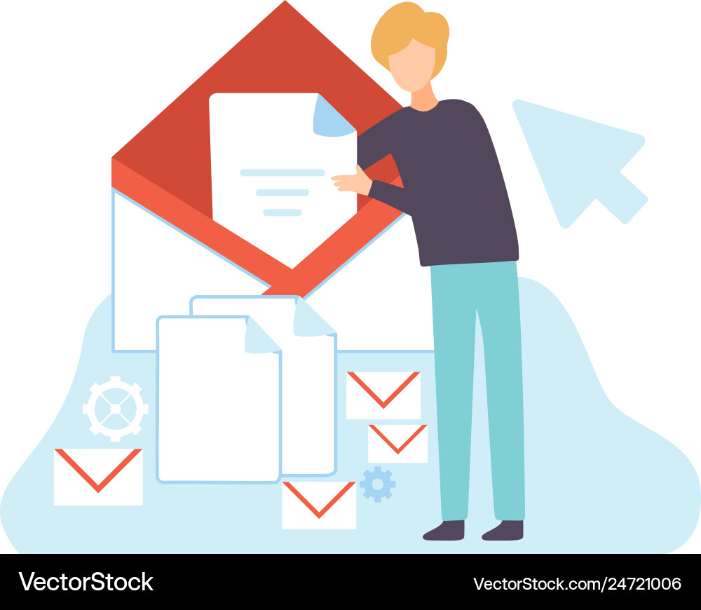Man create website content technology process Man create website content technology process vector image