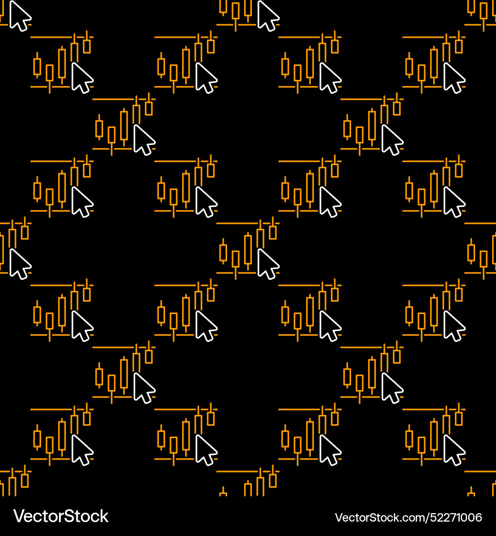 Mouse cursor on candlestick chart seamless Mouse cursor on candlestick chart seamless vector image