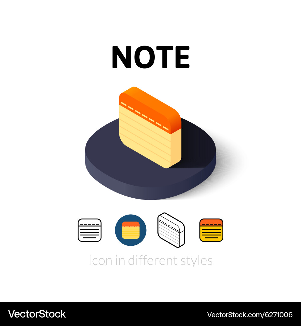 Note icon in different style vector image
