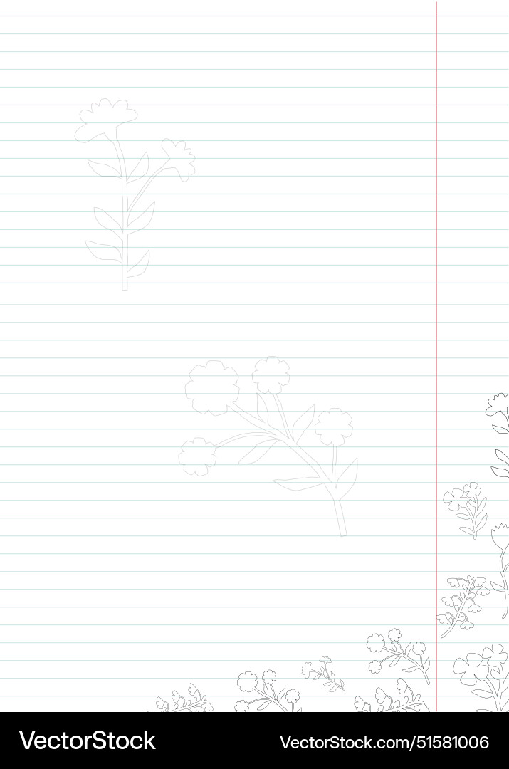 Notebook sheet for notes with hand-drawn outline vector image