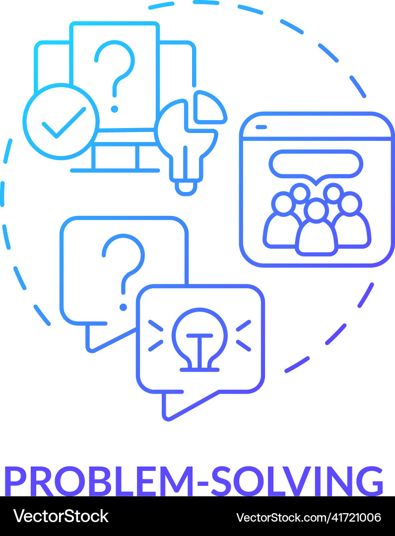 Problem solving blue gradient concept icon Problem solving blue gradient concept icon vector image