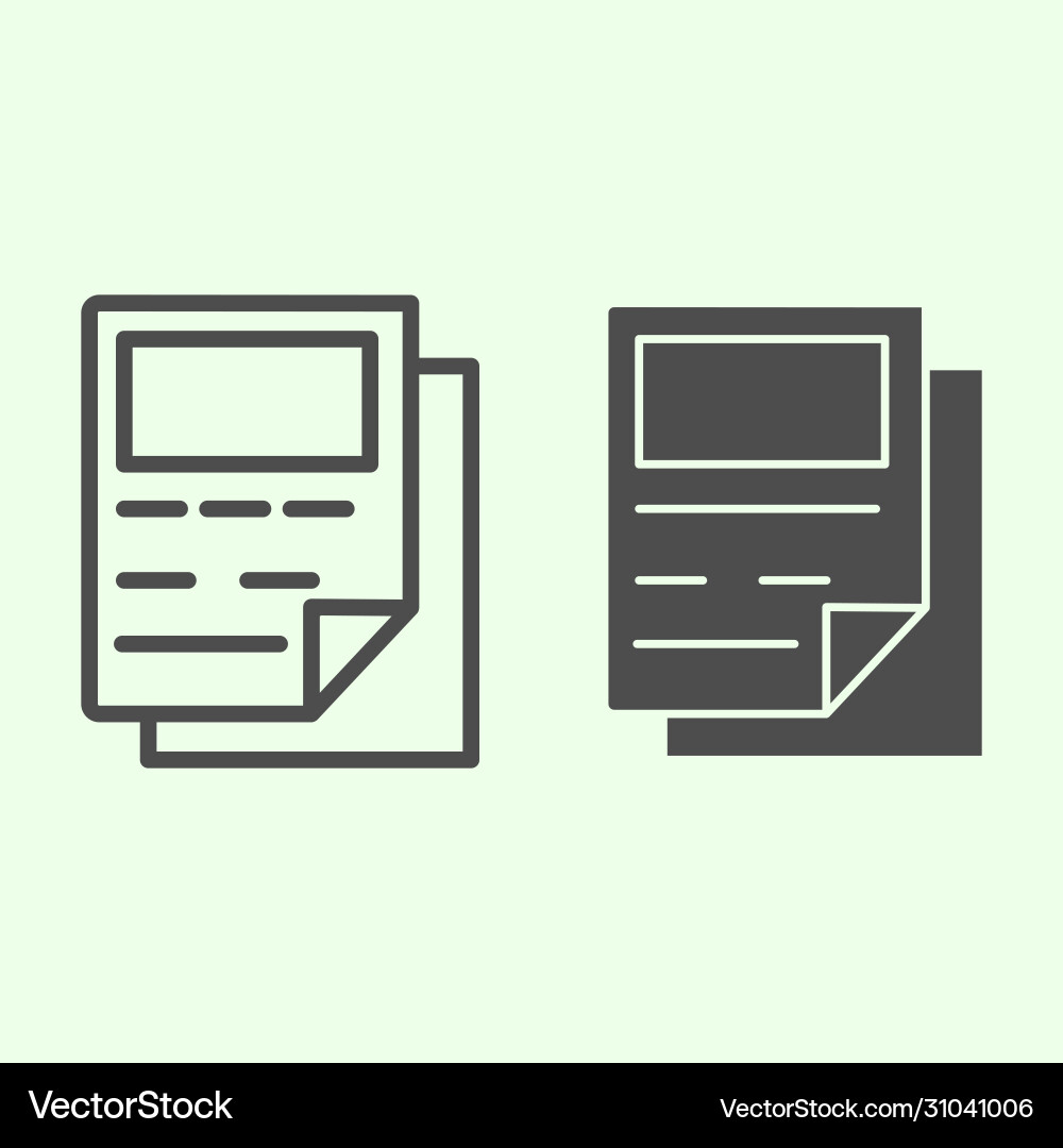 Report line and solid icon business documentation Report line and solid icon business documentation vector image