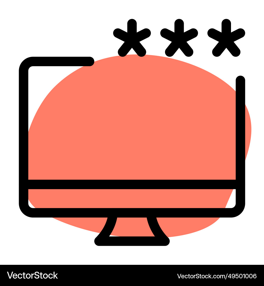 Required code for accessing desktop or account vector image