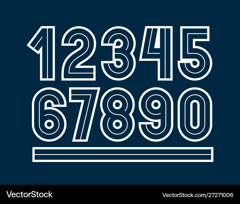 Retro regular numbers collection for use in logo Retro regular numbers collection for use in logo vector image