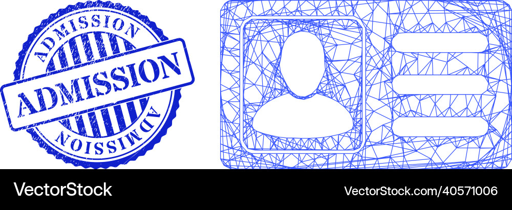 Rubber admission badge and net user account card Rubber admission badge and net user account card vector image