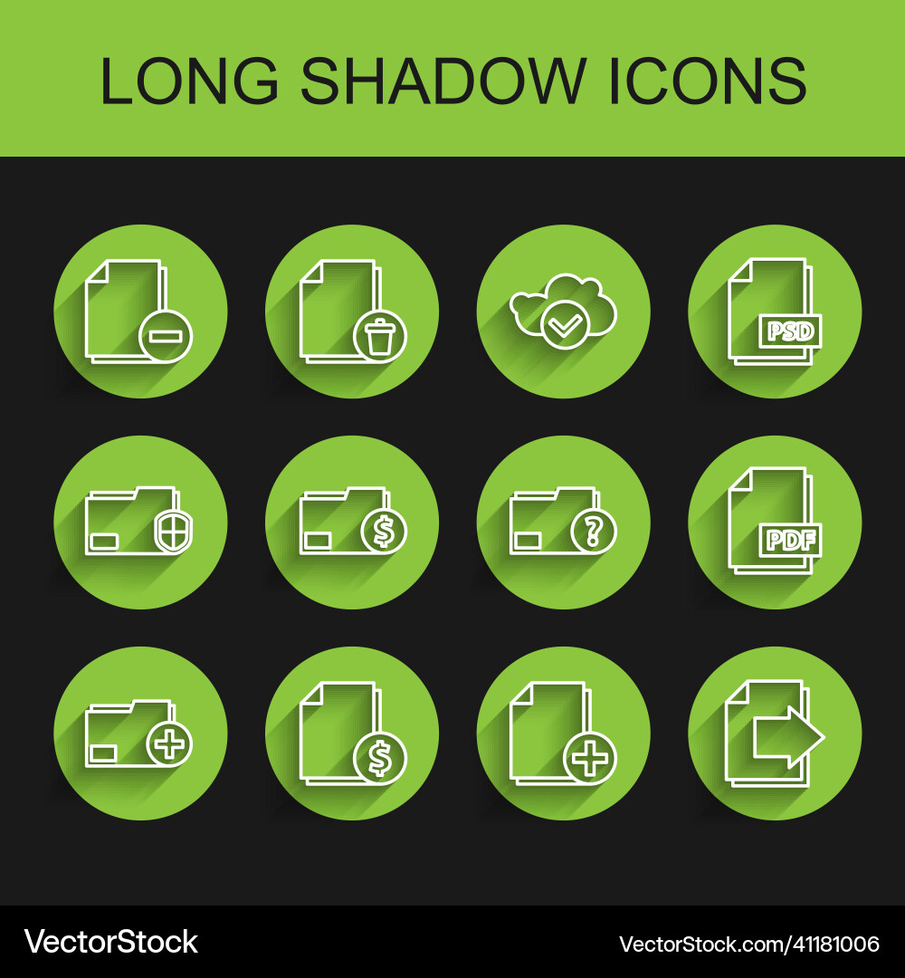 Set line add new folder finance document Set line add new folder finance document Vector Image