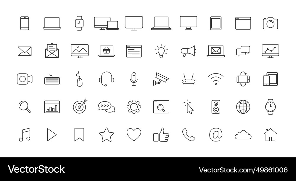 Set of device and technology electronics web vector image