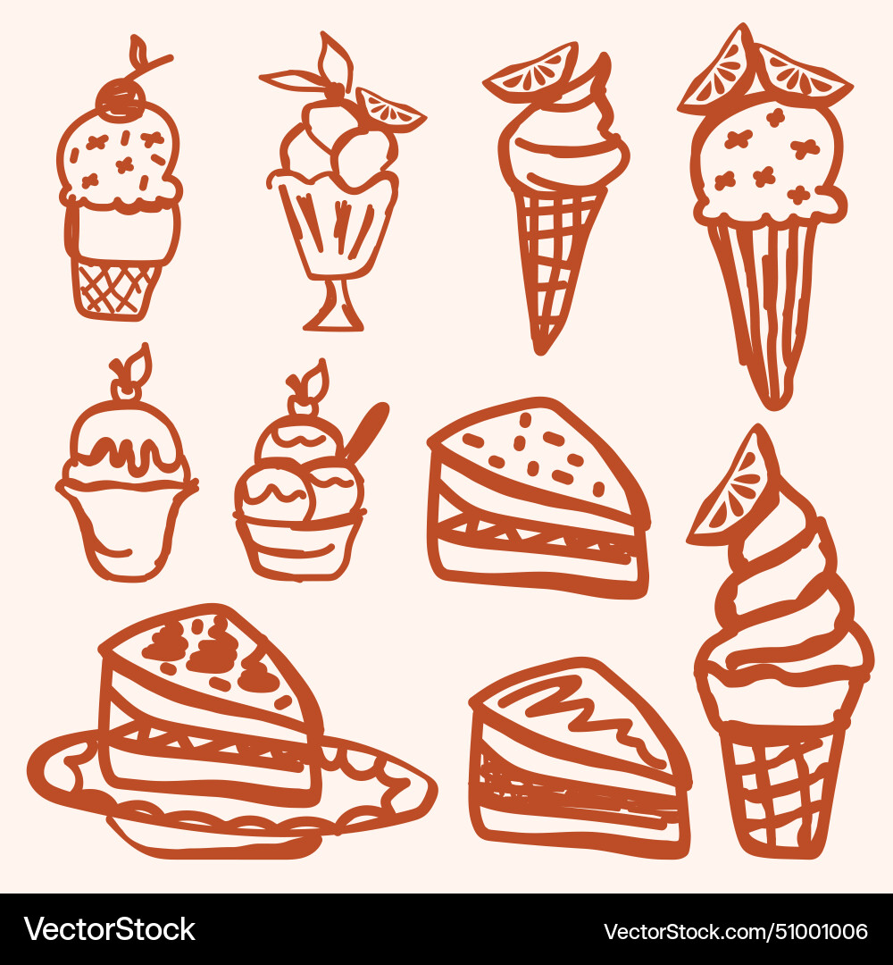 Set of ice cream collection Set of ice cream collection vector image