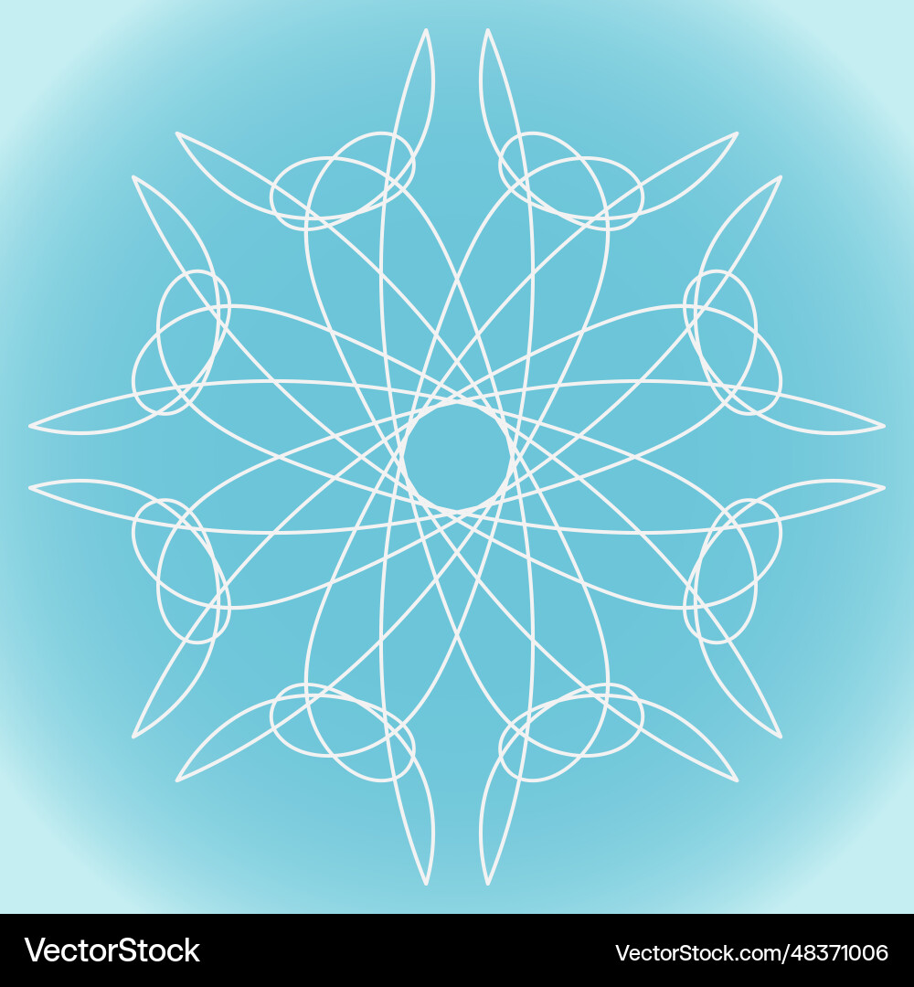 Snowflake simple shape with horns on a blue Snowflake simple shape with horns on a blue vector image