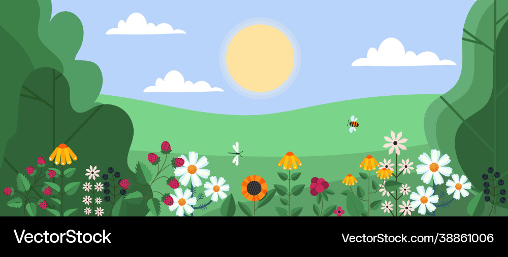 Spring and summer background Spring and summer background vector image